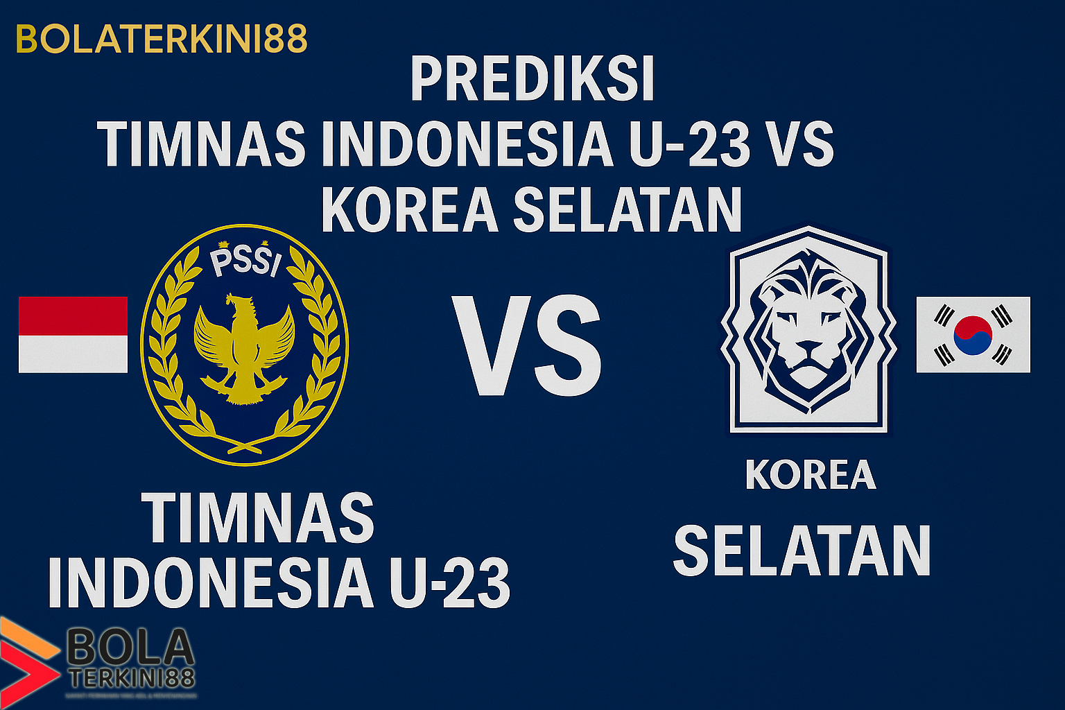 "Prediksi Timnas Indonesia U-23 vs Korea Selatan 12 September 2025 – Analisis lengkap, susunan pemain, strategi taktik, dan prediksi skor akurat di BolaTerkini88."