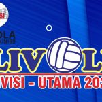 Logo resmi Livoli Divisi Utama 2025 PBVSI dengan branding Bolaterkini88 di latar biru